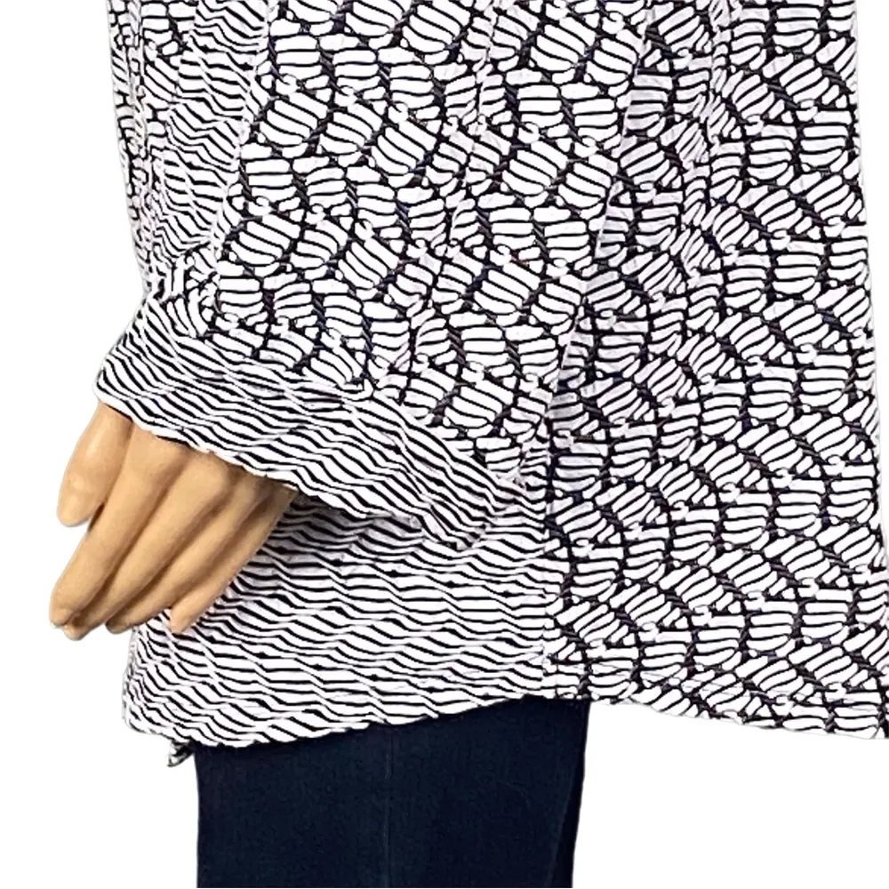 HABITAT black & white textured abstract design, asymmetrical tunic Size 1X EUC - Image 8