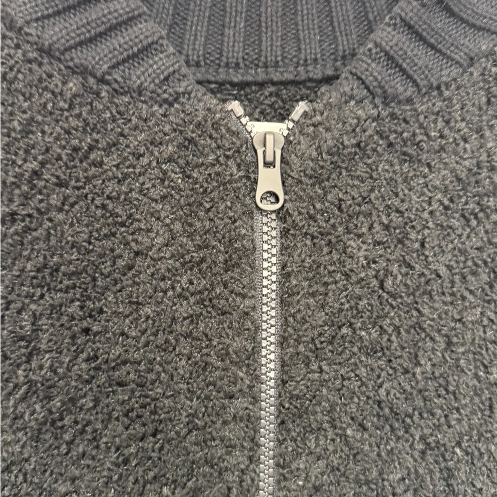 Aerie Full Zip Sherpa Cardigan Comfy Cozy Lounge Black Size XS - Image 3