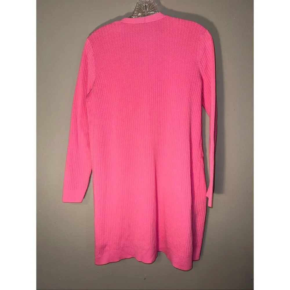 Talbots petite Barbie pink pocket long knit cardigan MP #671 - Image 6