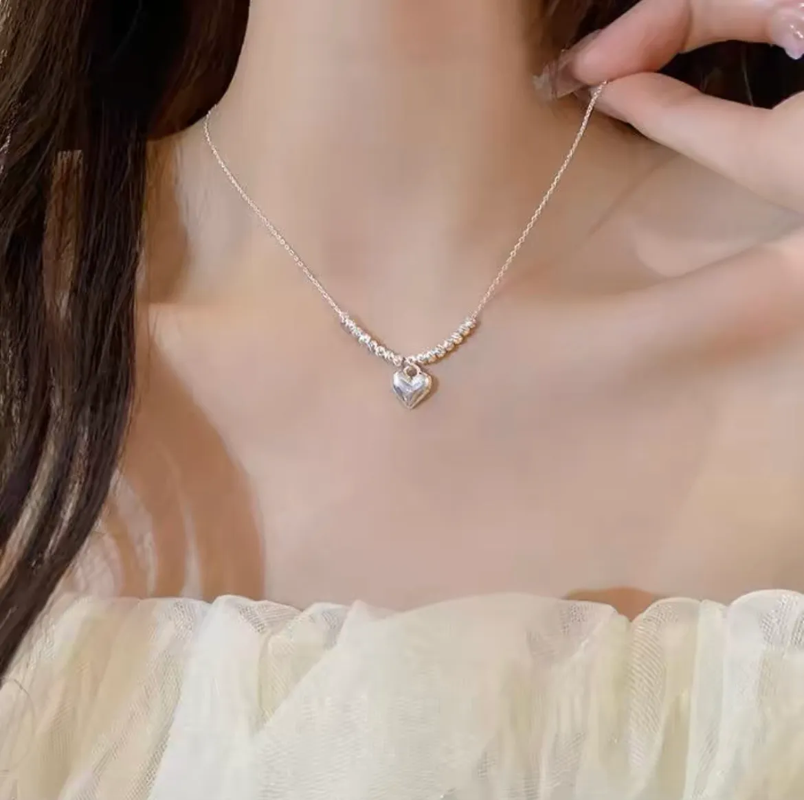 925 silver Heart Chain Necklace - Image 2