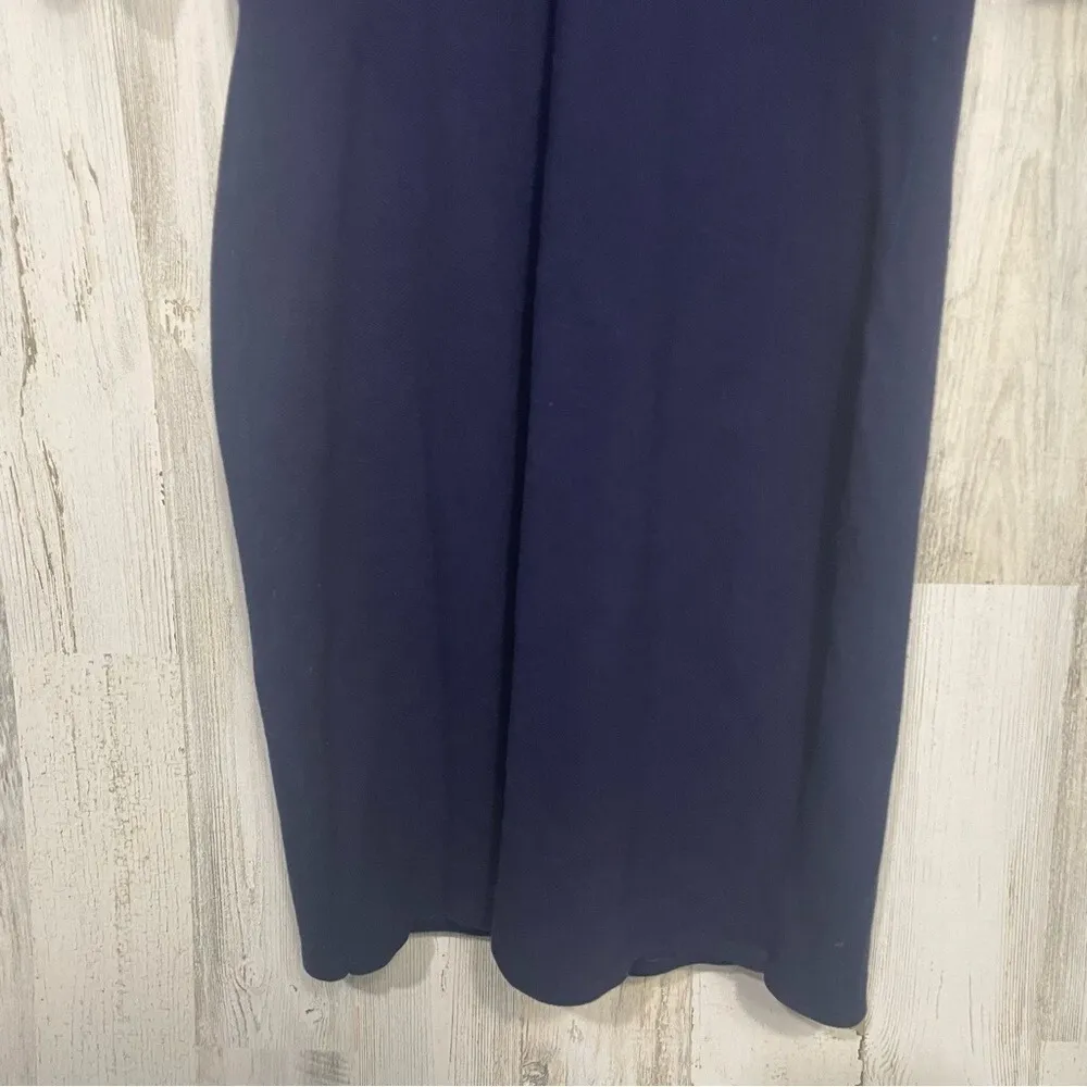 Lacoste Large Raised Logo 3/4 Sleeve Midi Polo Shirt Dress size 40 Navy Preppy - Image 5