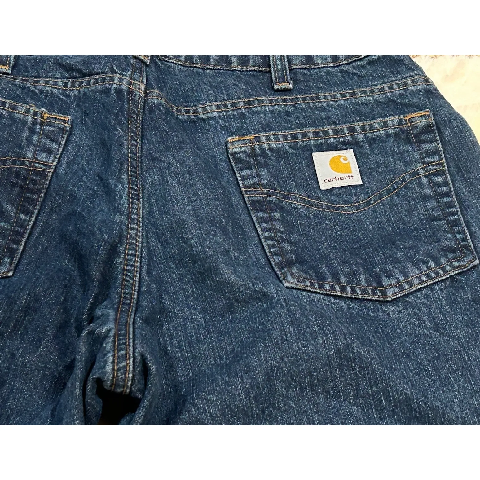 Carhartt Jeans Womens SZ 14 Denim Flannel-Lined‎ Straight Relaxed Fit-30" inseam - Image 4