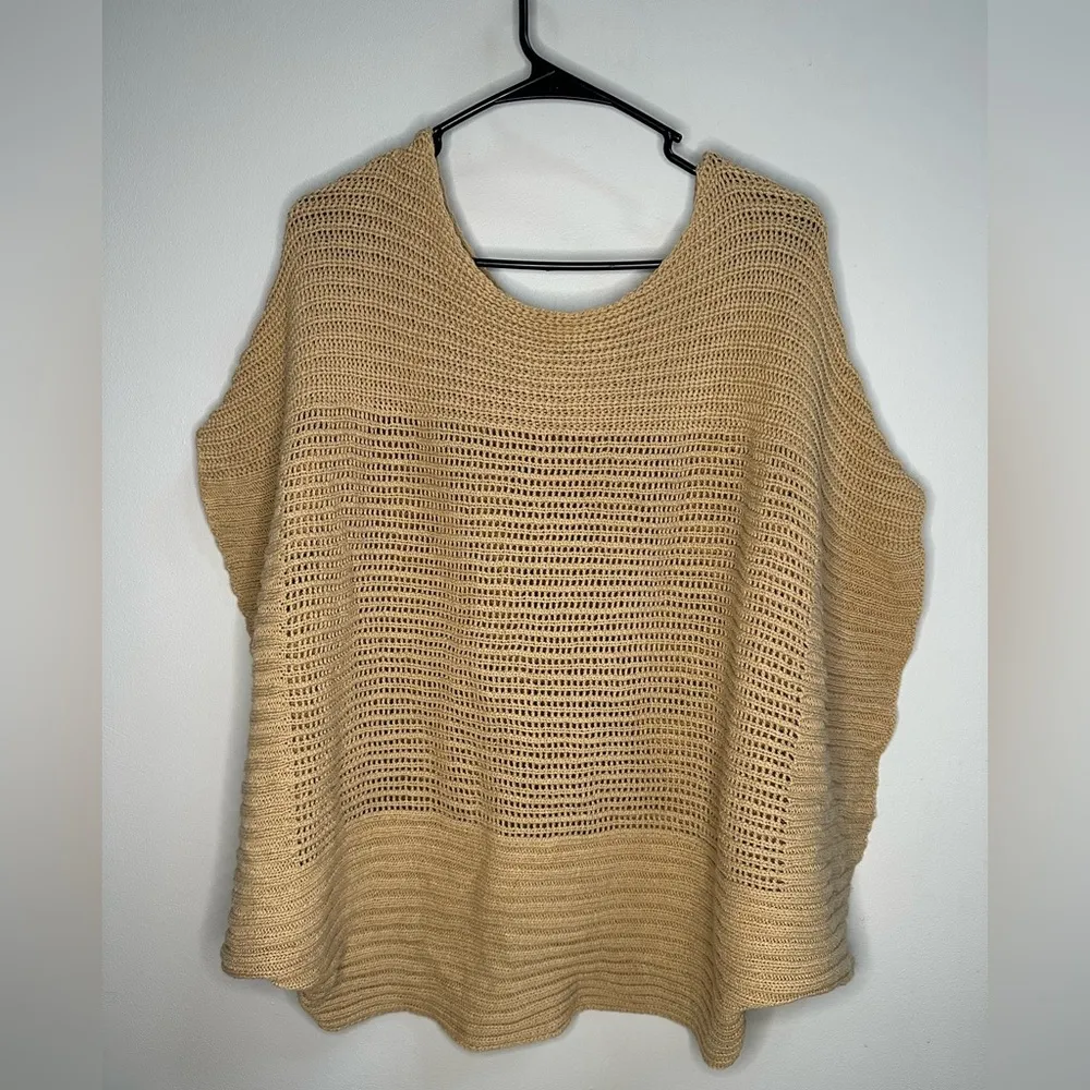 Christopher Fisher Knit 100% Cotton Sweater w/ Oversized Arms Women’s XS Tan - Image 2