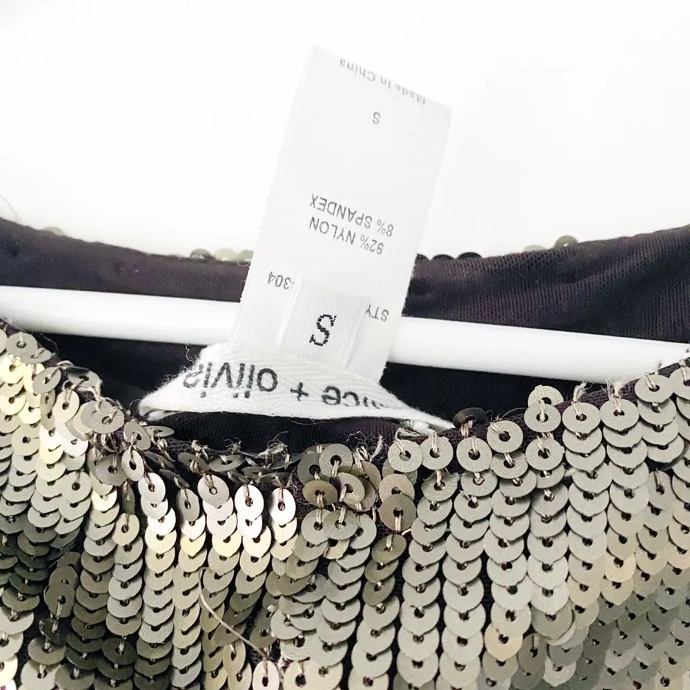 Metallic Gold Sequin Shift Dress Back Slit Sleeveless Sz S NWT - Image 7