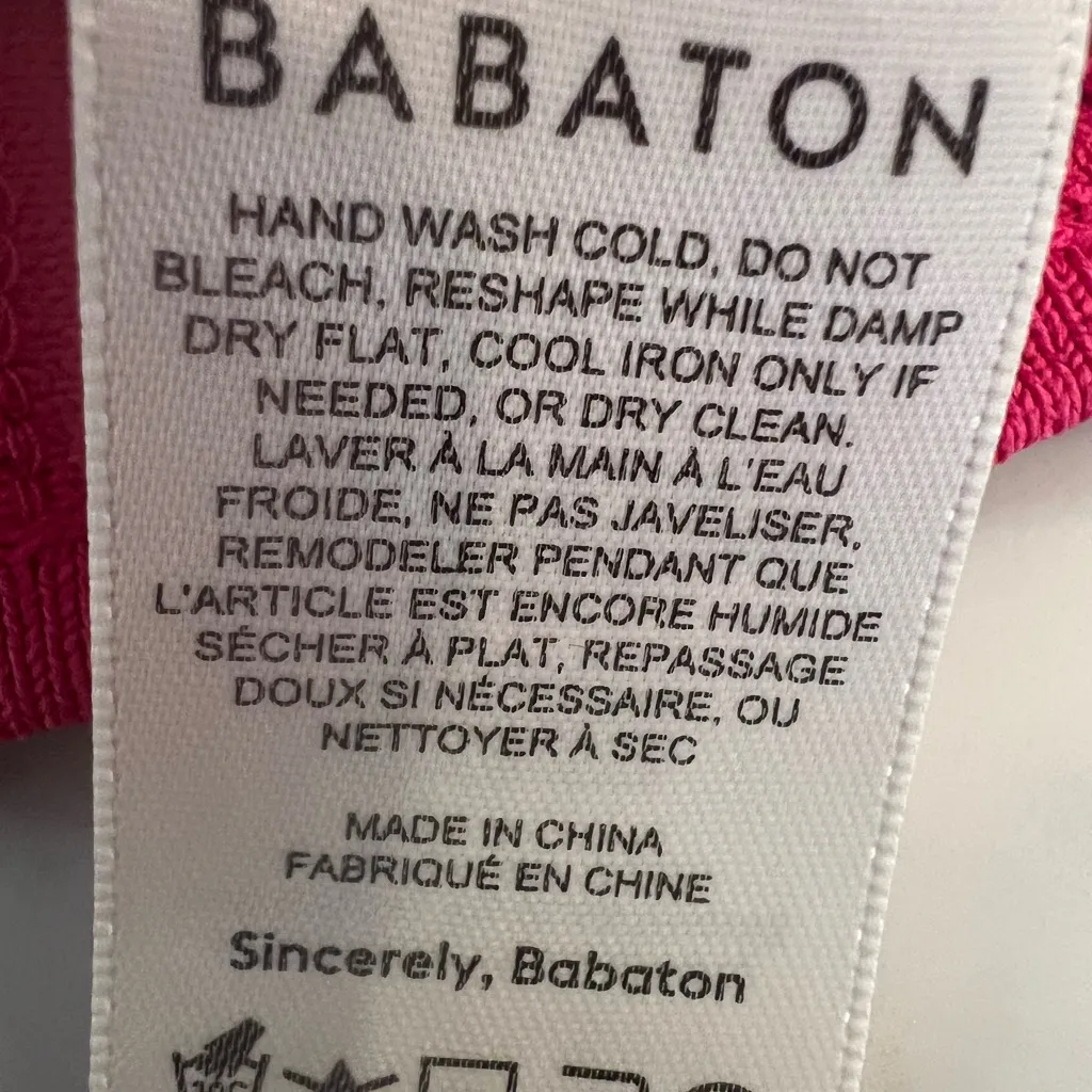 Aritzia Babaton Bright Pink Sculpt Knit Square Neck Tank Top Medium - Image 5