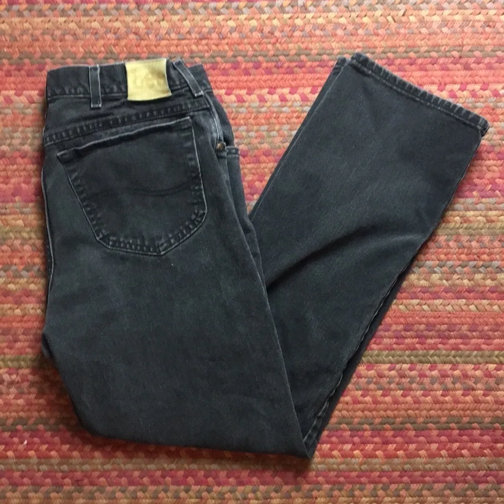 VINTAGE BLACK LEE STRAIGHT FIT JEANS - Image 2