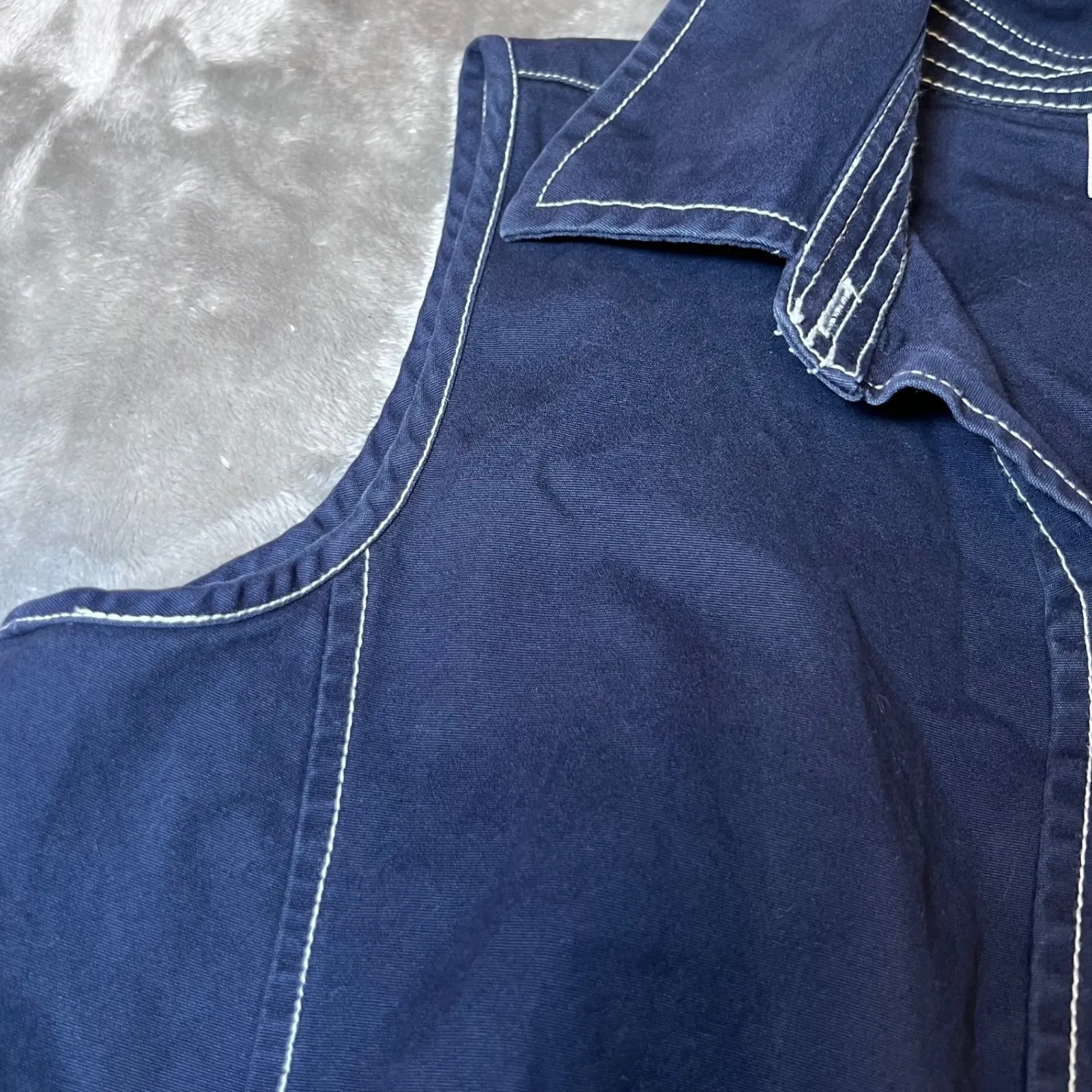 Isaac Mizrahi for Target Dress Womens Small Blue Sleeveless Button Up Collar - Image 16