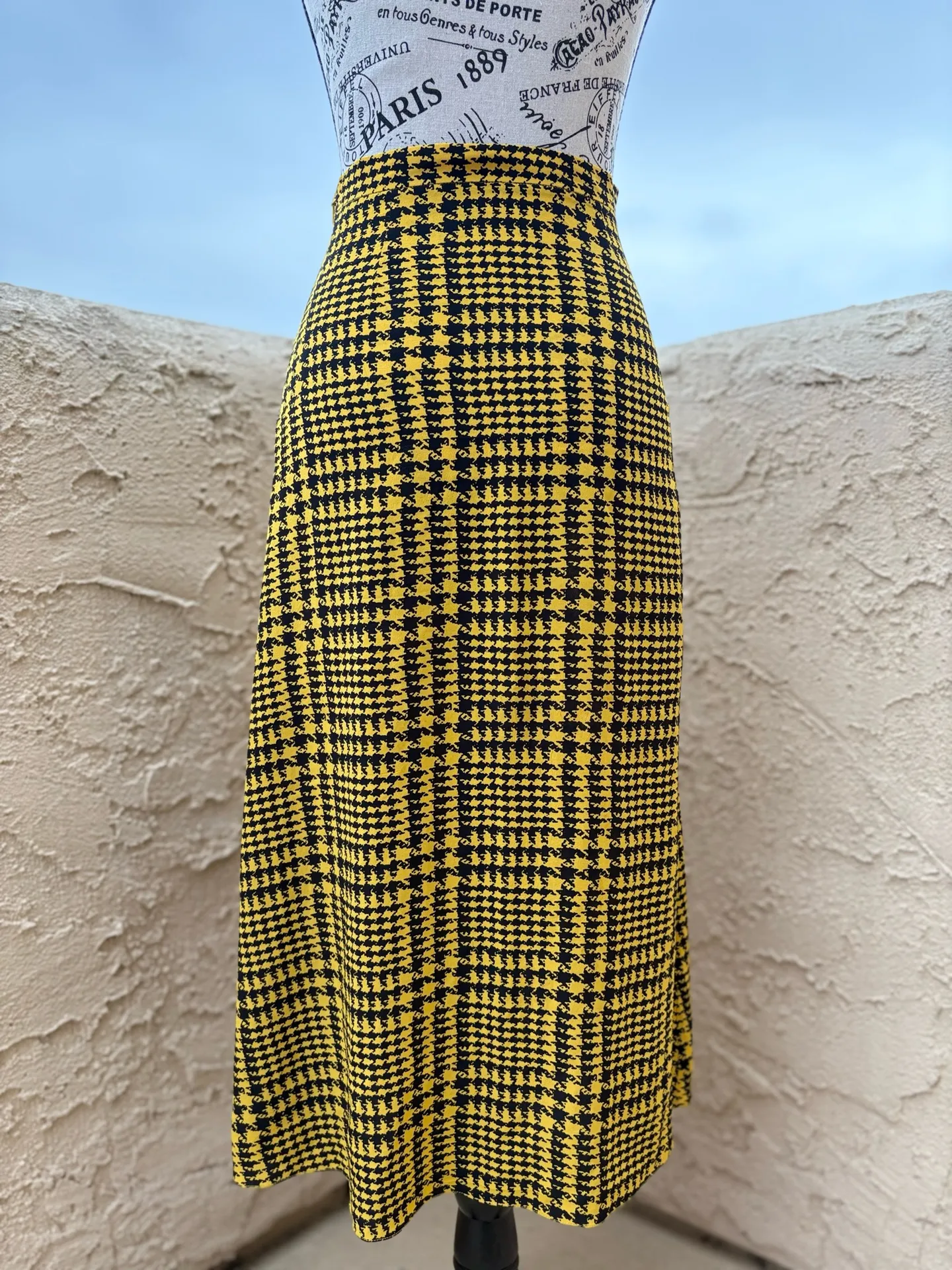 Alessandra Rich houndstooth pleated silk midi skirt size IT 38 US size 2 XS Multiple - Image 9