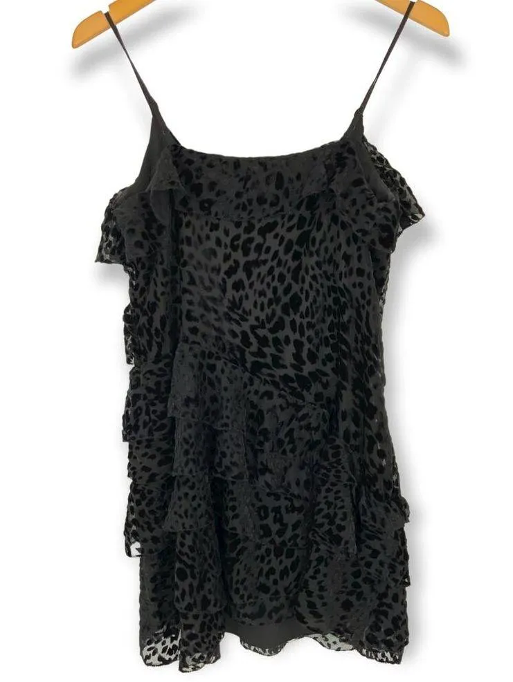 Parker | XS | Athens Black Velvet Burnout Animal Print Mini Dress | Retail $97 - Image 6