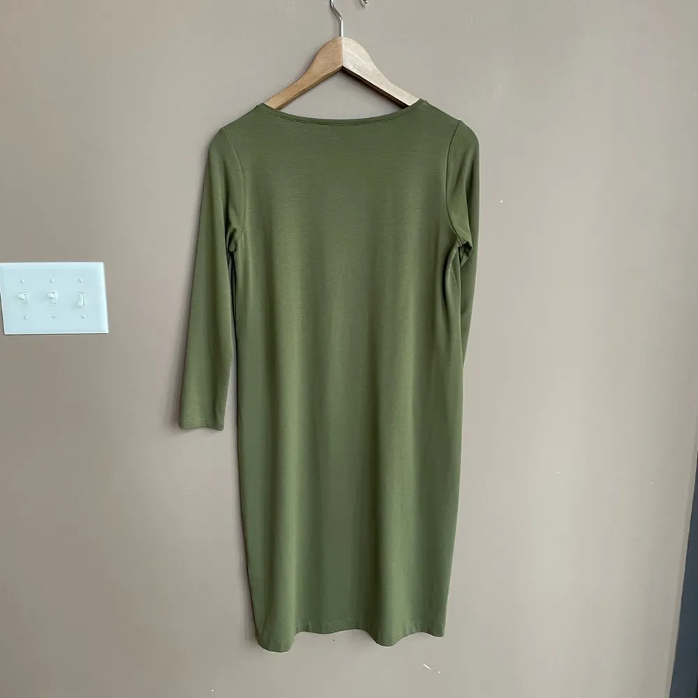 Eileen Fisher Viscose Jersey V Neck‎ Dress in Green Size XS - Image 3