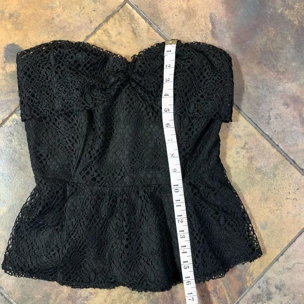NWT Porridge Anthropologie Black Lace Strapless Tube Top Size Small - Image 4