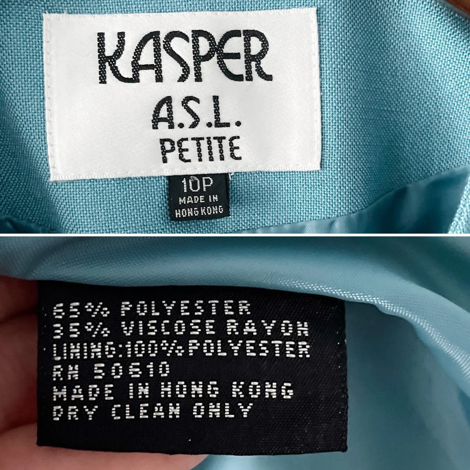 Vintage Retro Feminine Stitched Collarless Blazer Jacket blue gold size 10P MP - Image 7