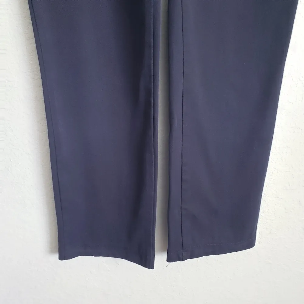 St. John Sport Navy Blue Cotton‎ Stretch Straight-Leg Pants - Image 2