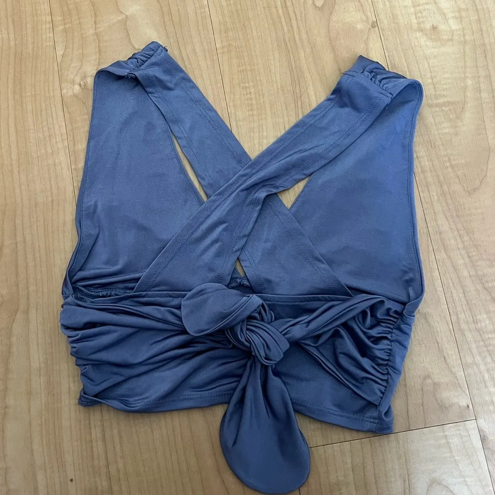Urban Outfitters Blue Phoenix Plunging Tie-Back Tank Top - Image 4