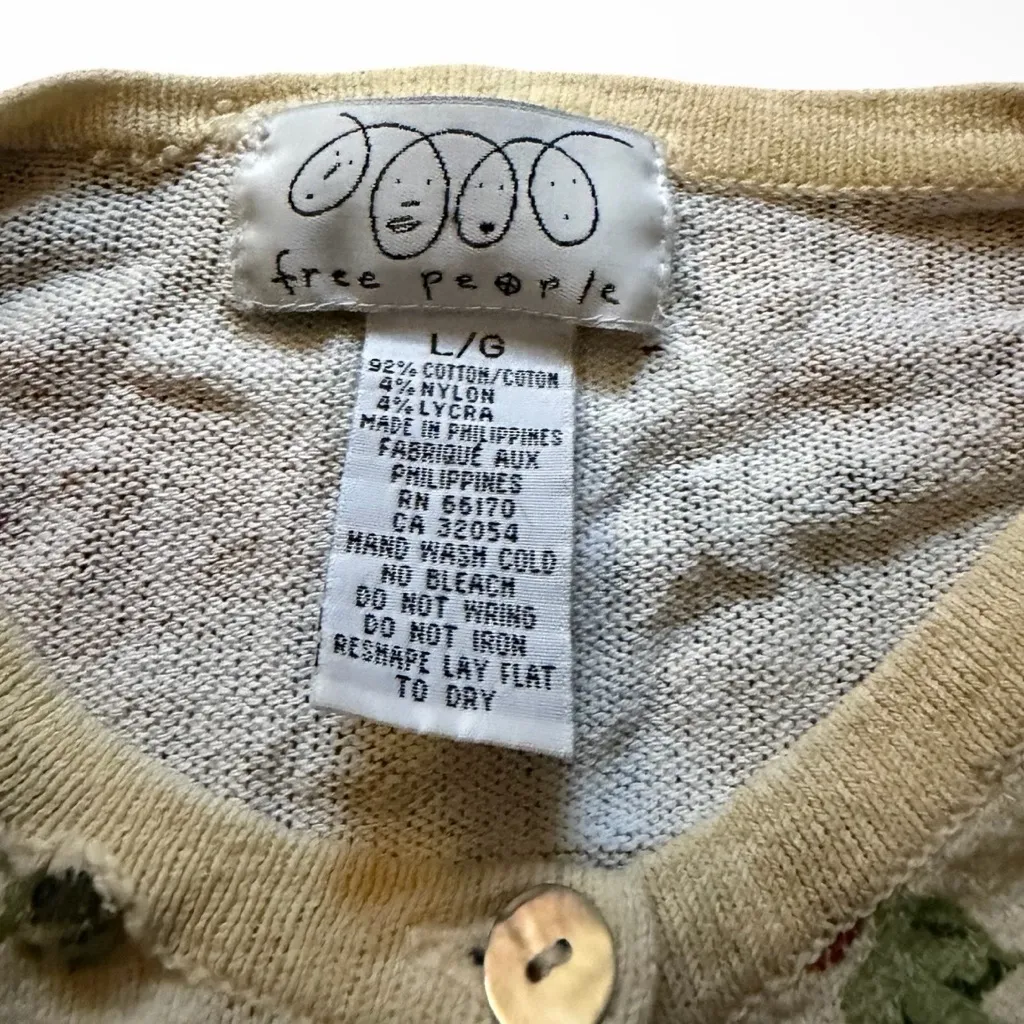 Free People Vintage The Originals Cropped Floral Cardigan - Image 3