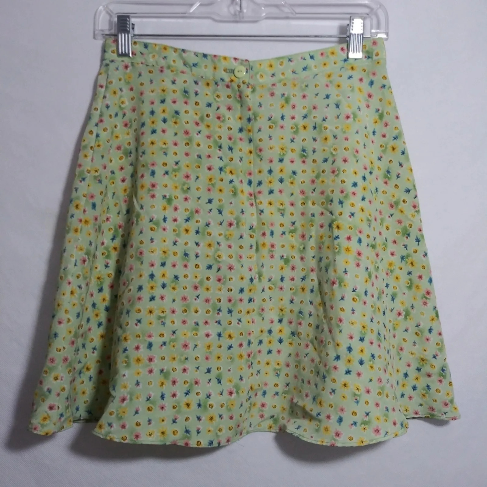 Exact Change Vintage 90s Floral Skater Skirt Mini Soft Girl Size 9 - Image 3