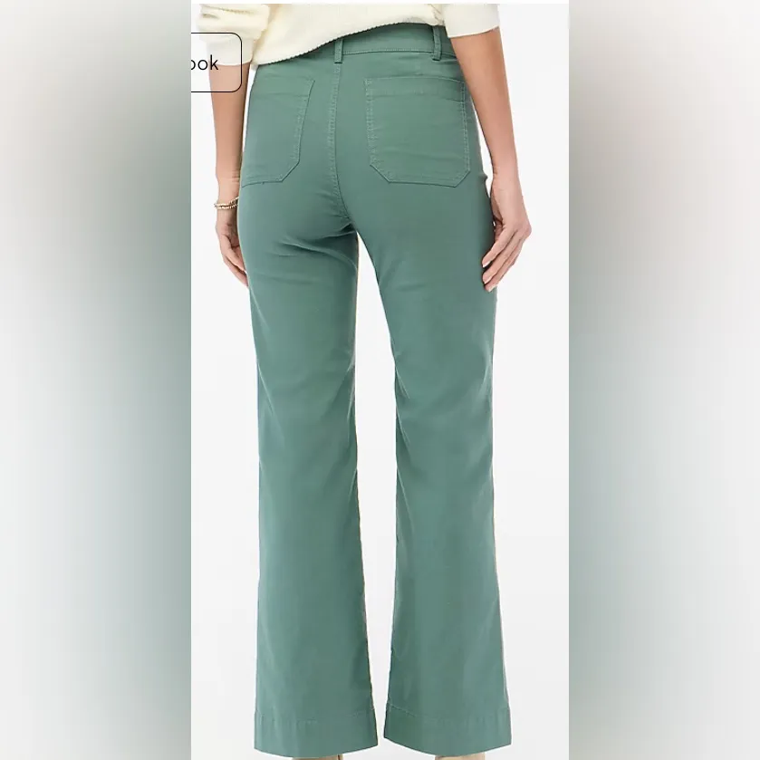 J. Crew Womens Green Tall Lizzie high-rise patch-pocket wide-leg pant - Image 2