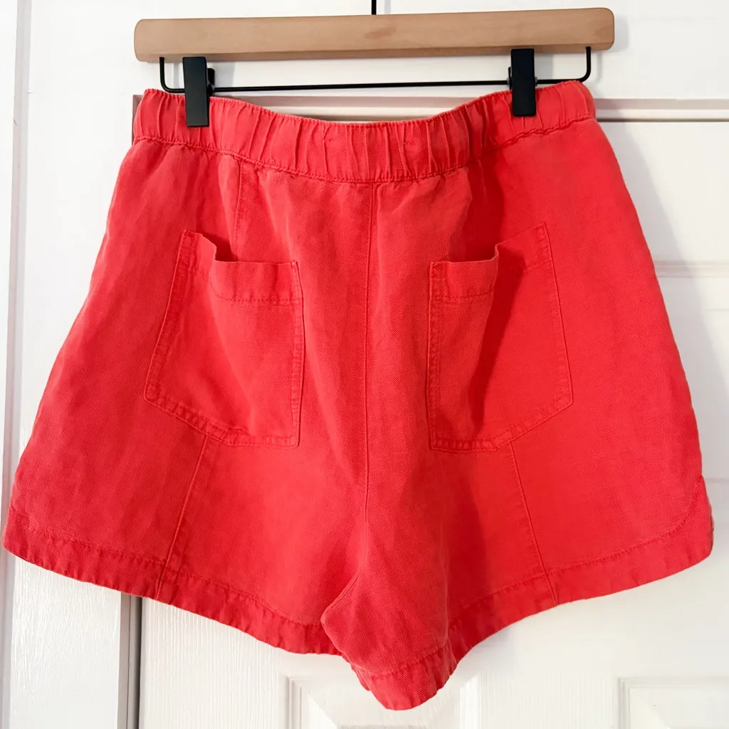 C & C California Dark Orange Linen Blend Shorts‎ Size Medium New Condition - Image 2