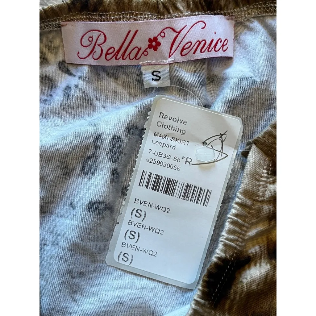 Bella Venice The Maxi Skirt in Leopard Small New Womens Animal Print Brown - Image 9