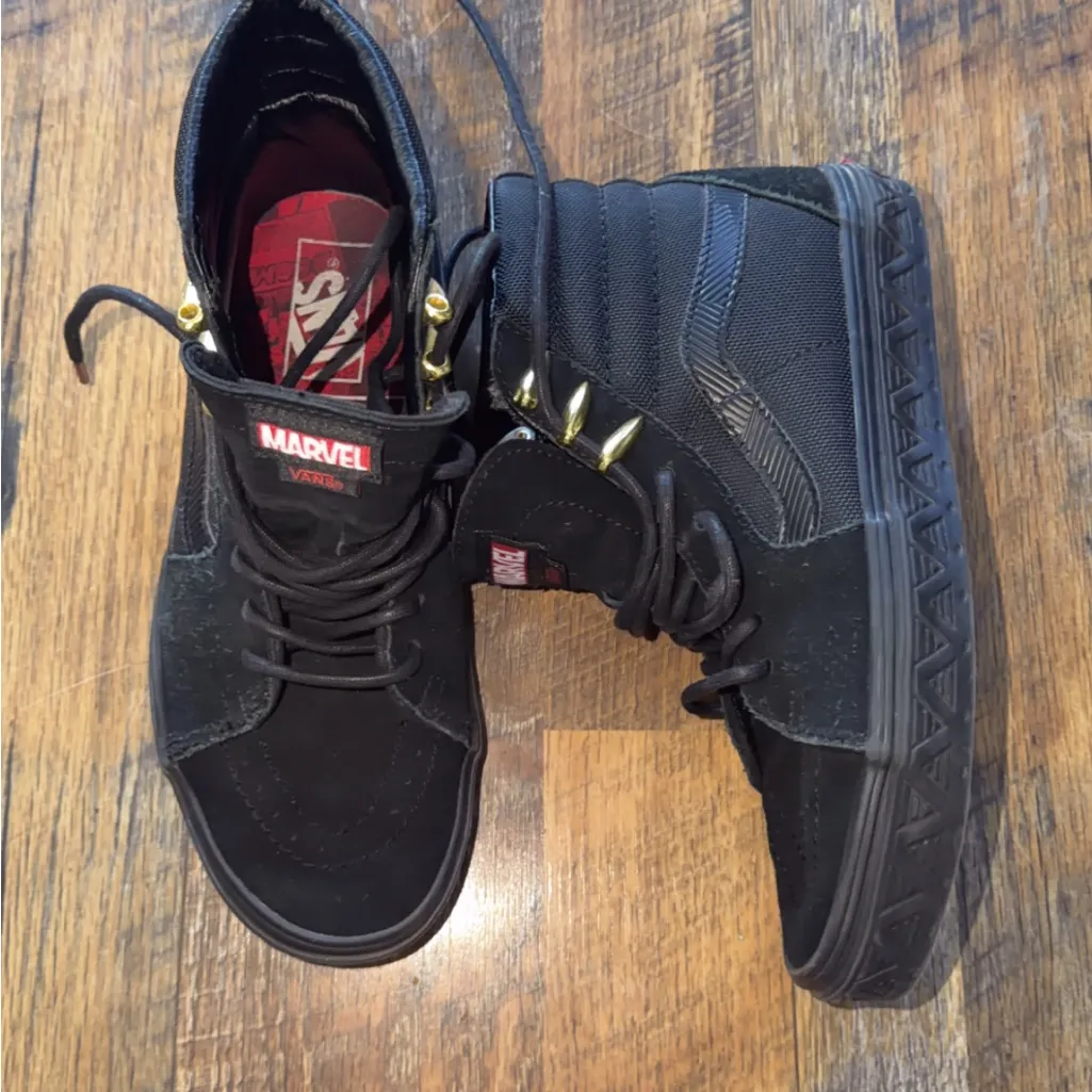 Vans Marvel x SK8-HI Sneakers Black Panther Shoes women’s 8 men’s 6.5 - Image 12