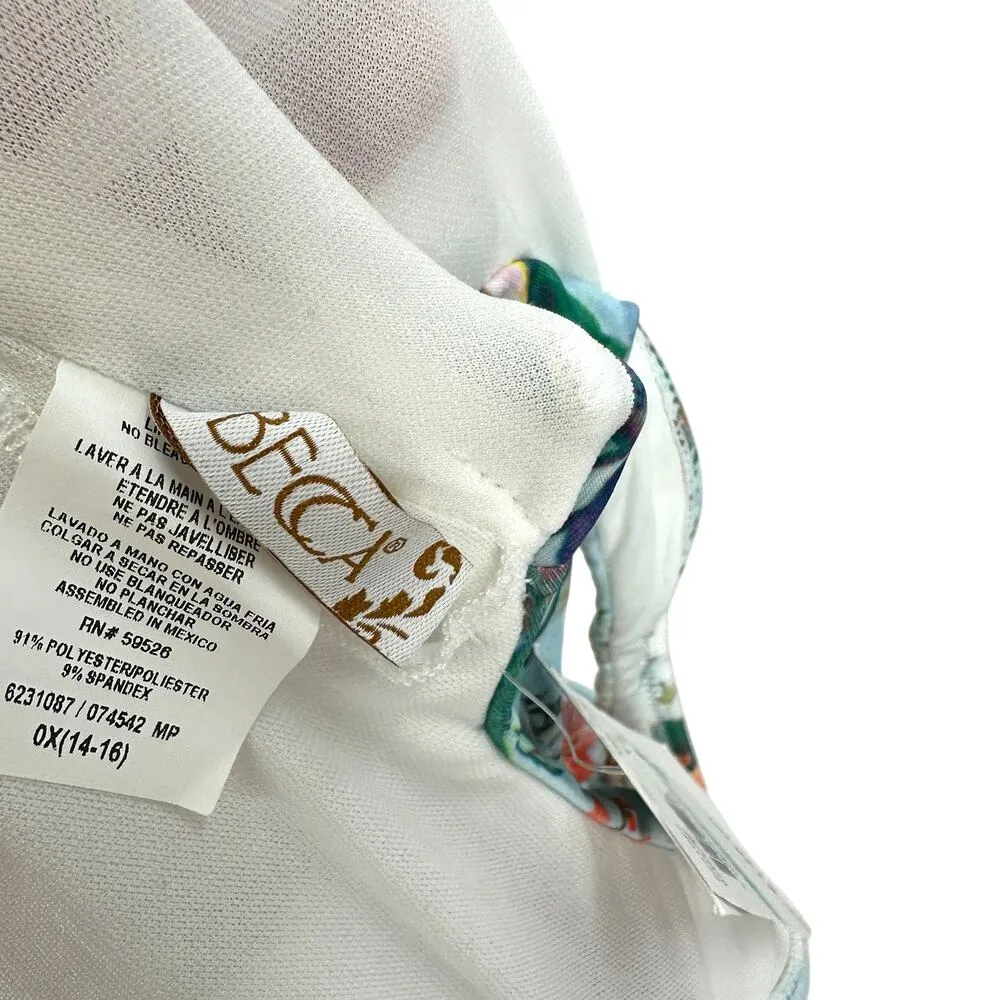 BECCA by‎ Rebecca Virtue Femme Flora One Piece Swimsuit Blue Plus Size 0X - Image 11