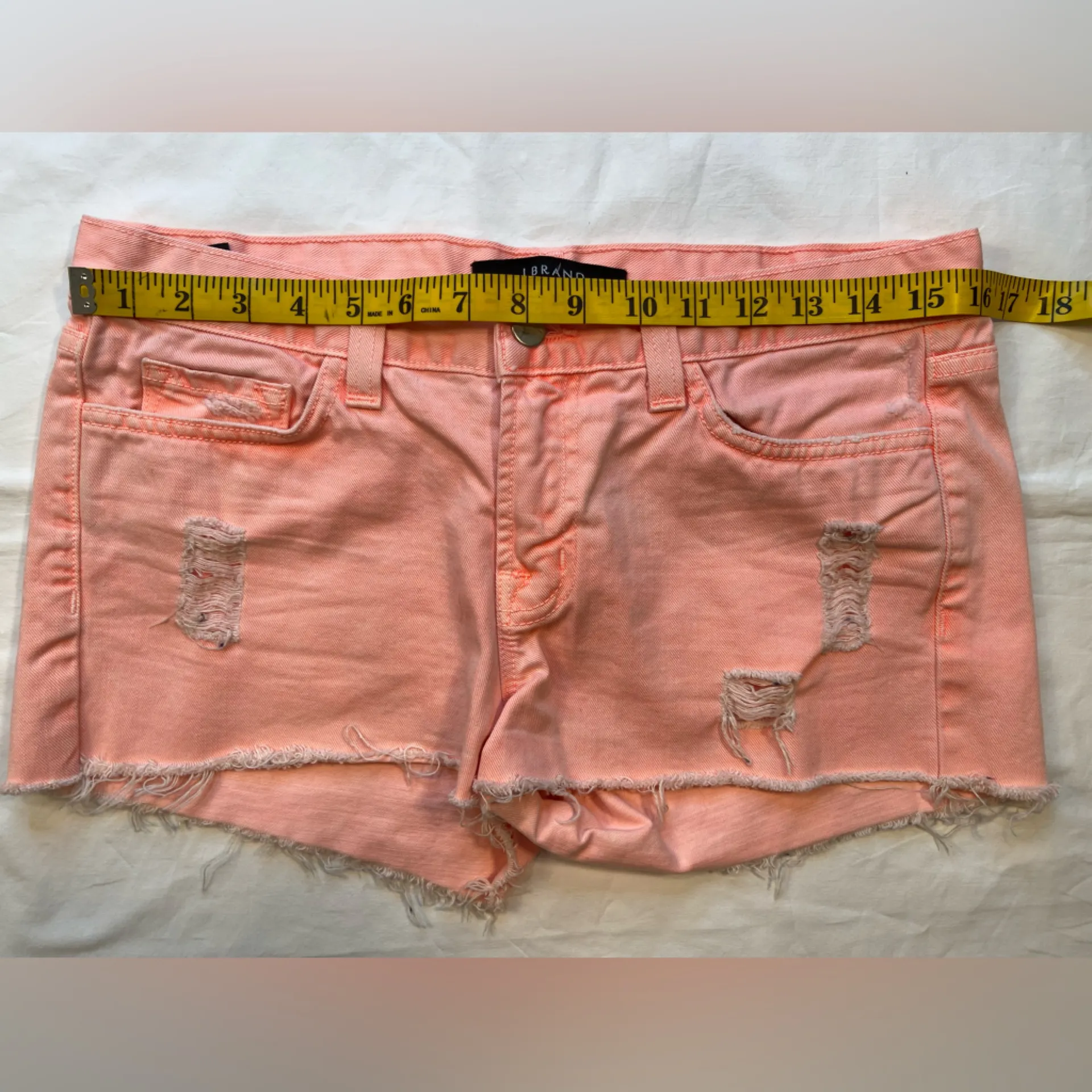 J Brand Shorts Distressed Jeans, coral‎ color size 27 - Image 4