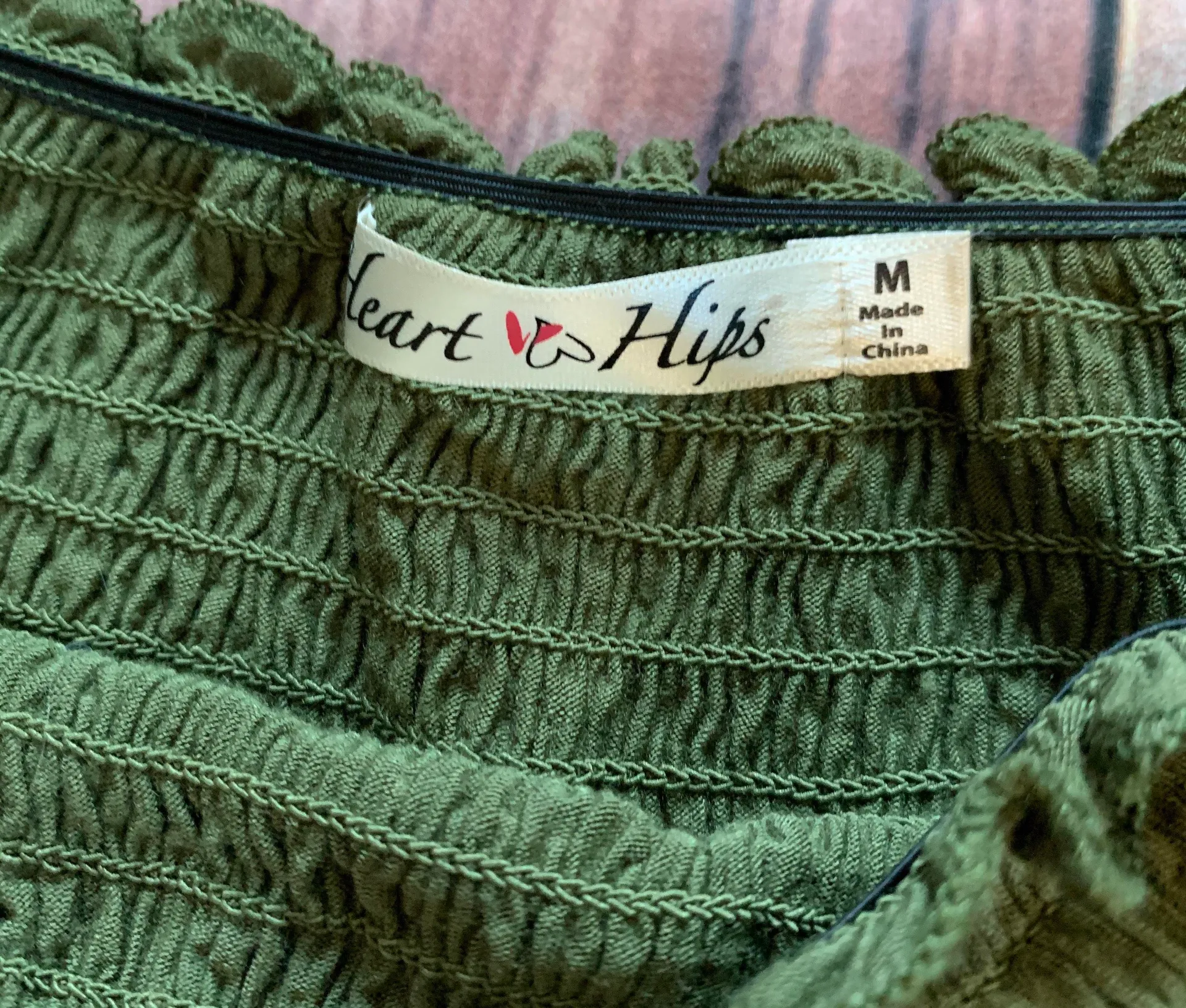 Heart & Hips Off the Shoulders Green Crop Top - Image 3