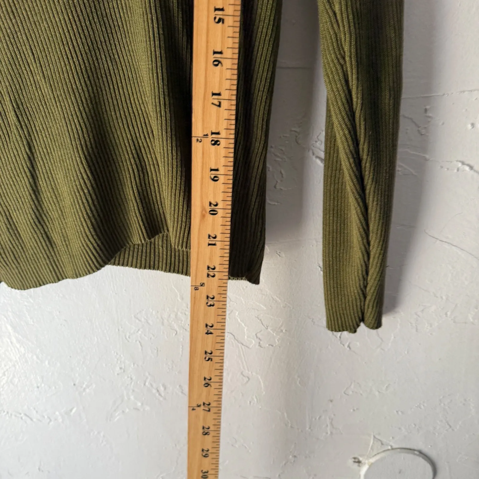 Valerie Stevens Vintage Green Ribbed Silk Turtleneck Sweater L Preppy Old Money - Image 5