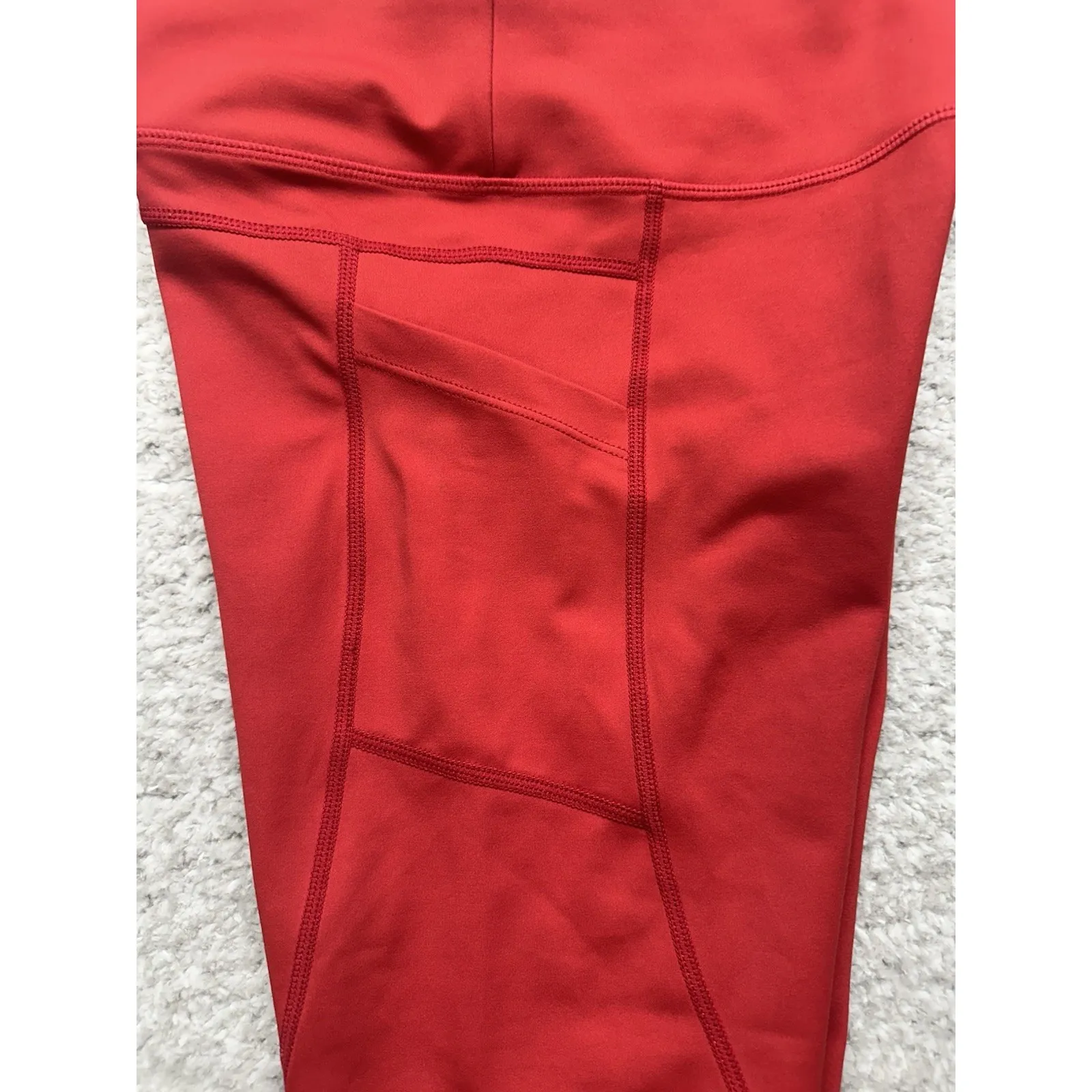 Zyia Active Red Tight Cropped Pocket Stretch Leggings‎ Yoga Athletic Size 4 - Image 6