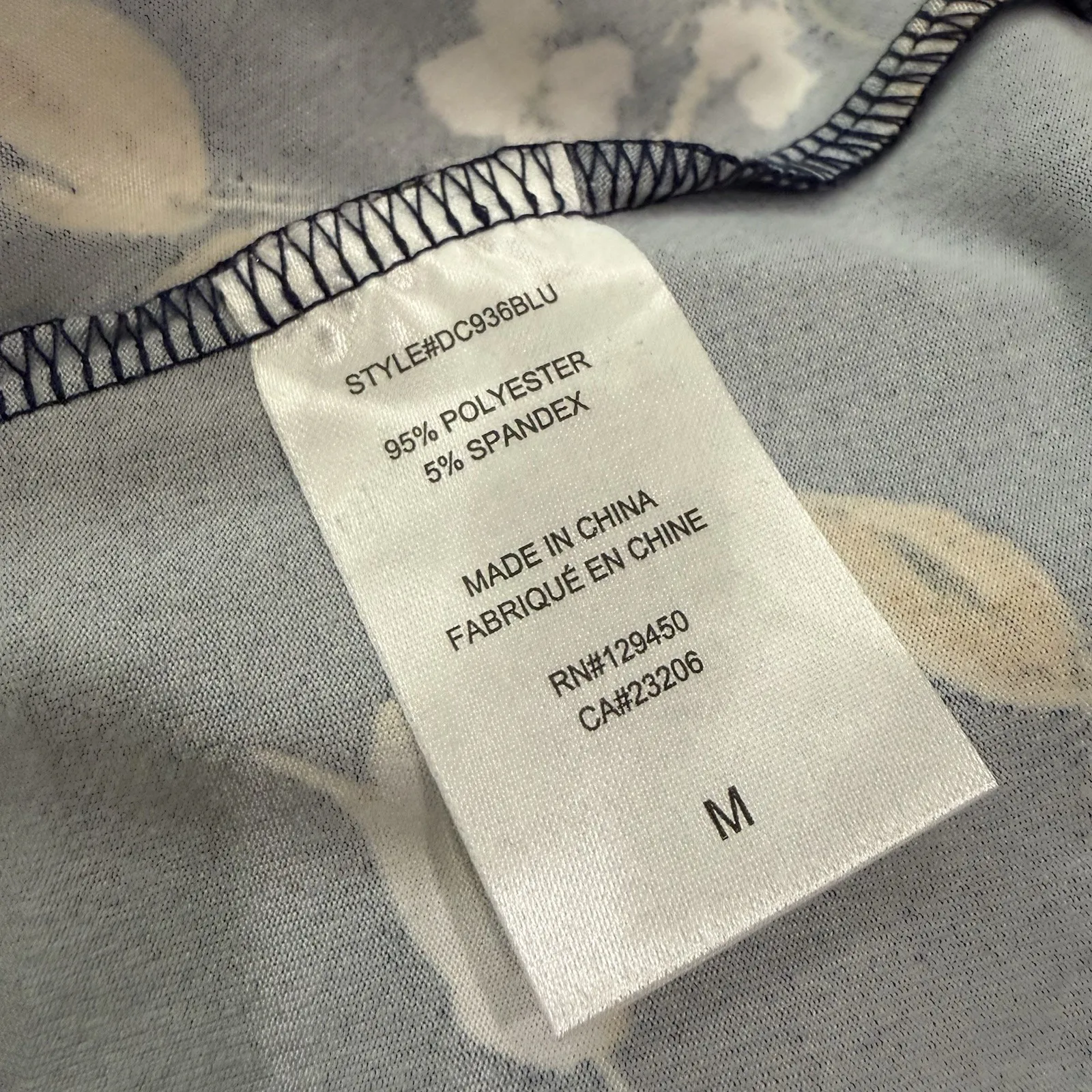 New Blue Floral Dress Women M 8 10 V Neck Fit Flare A Line 3/4 Length Sleeve Size M - Image 6