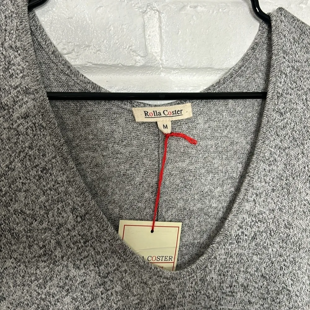 Super Soft Plush Skater mini Dress Grey scope neck‎ Womens size M conditions NEW Size M - Image 2