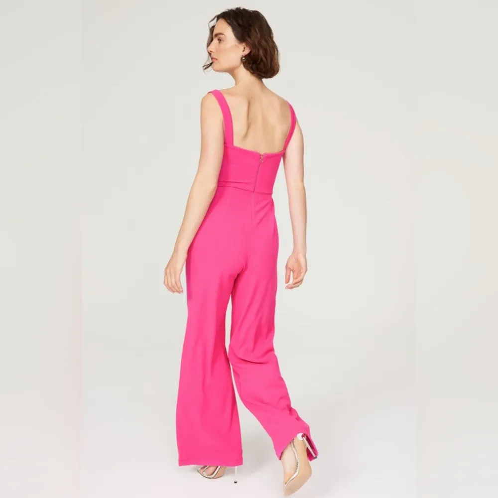 Nookie Romance Jumpsuit Hot Pink Sleeveless Bustier Top Retro Disco Barbie sz XL - Image 3