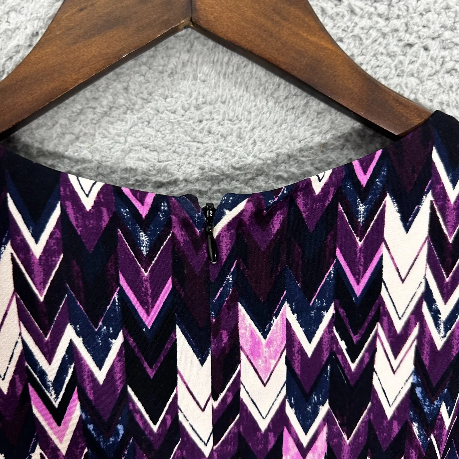 Eliza J Dress 0P Pink Purple Chevron Geometric Print Mod‎ Party Retro Y2K Bold - Image 8
