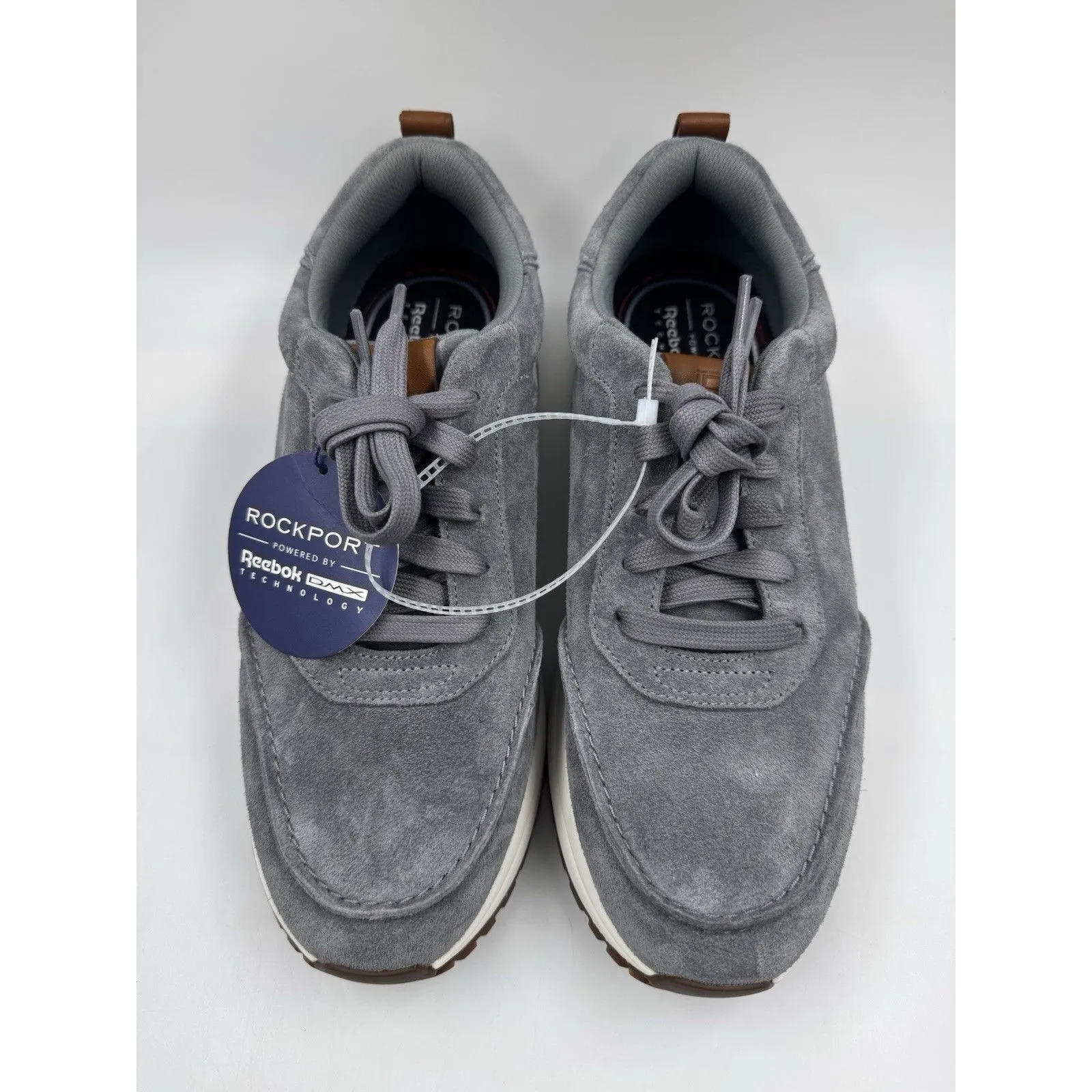 NEW Rockport DMX Bowen 2 Mens Gray Suede Lifestyle Comfort Sneakers Shoes Sz 10 - Image 3