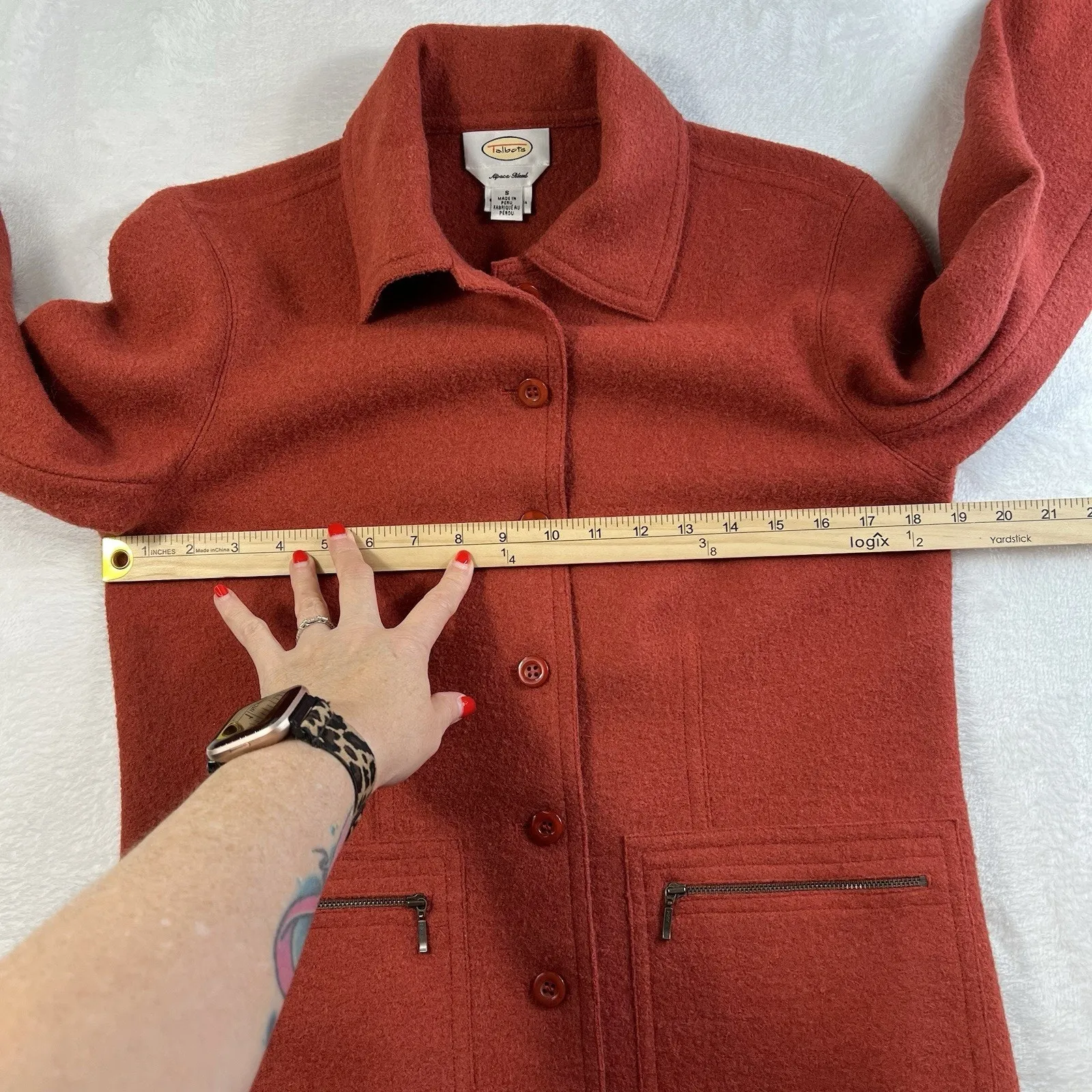 Vtg Talbots S Small Jacket Alpaca Wool Blend Long Sleeve Button Front Women's - Image 8