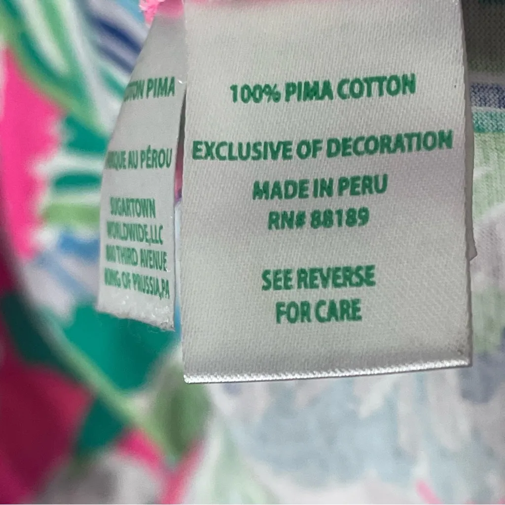 LILLY PULITZER Etta Raise The Bar Multicolored V-Neck Short Sleeves Dress Large - Image 4