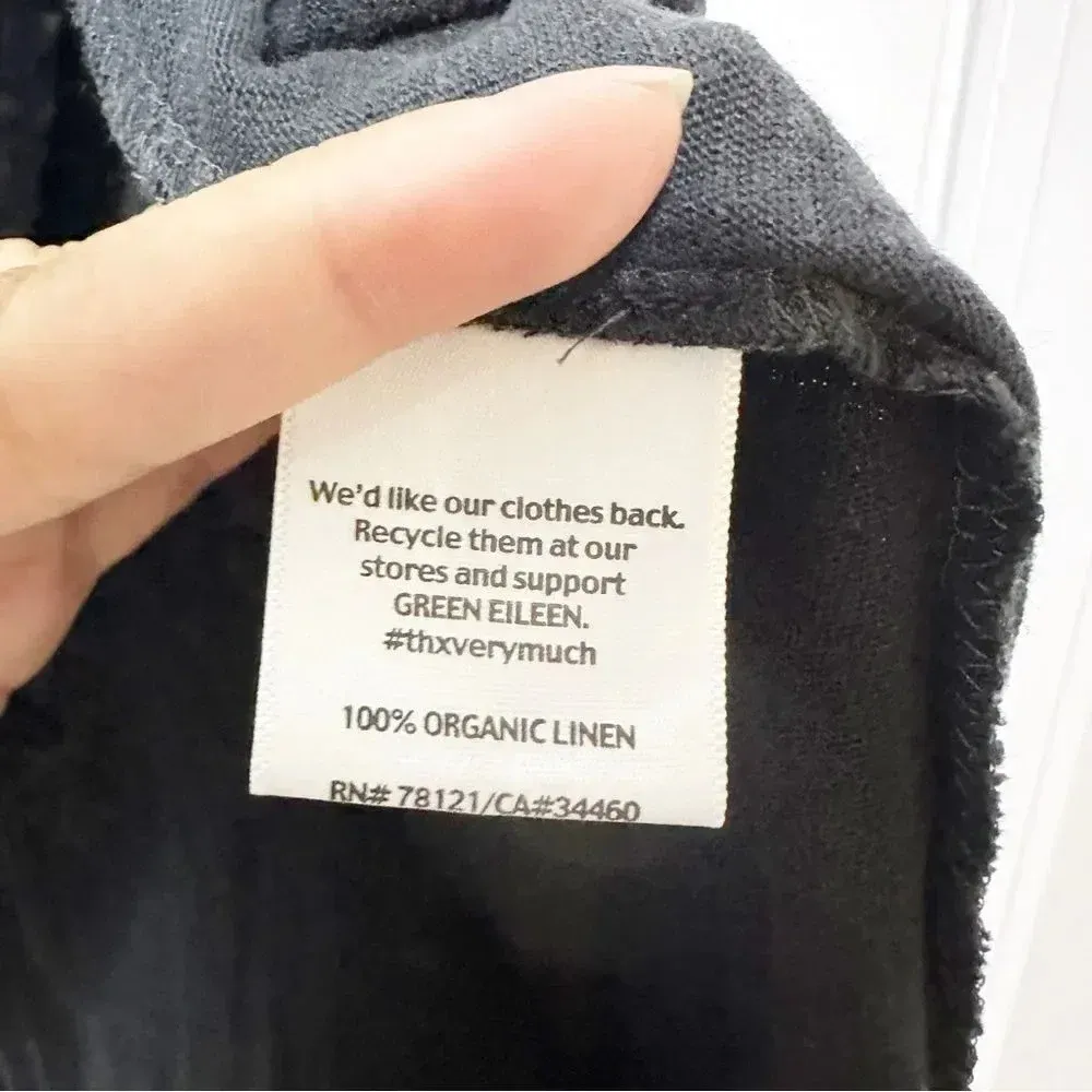 EILEEN FISHER Sleeveless Organic Linen Asymmetrical Midi Dress Minimalist‎ Sz XS - Image 4