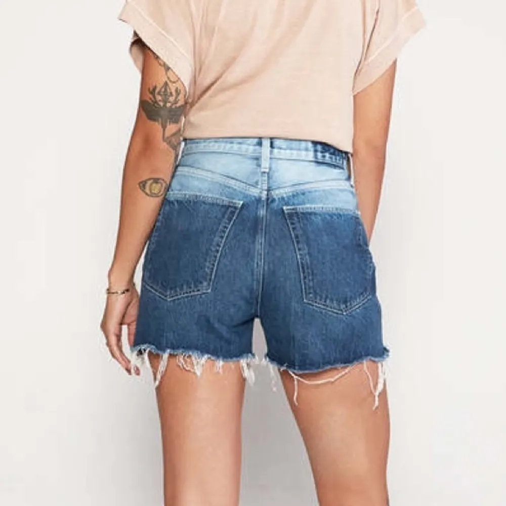 Etica Fern High Rise Dip Dye Jean Short in Shipwreck Size 25 New Blue - Image 2