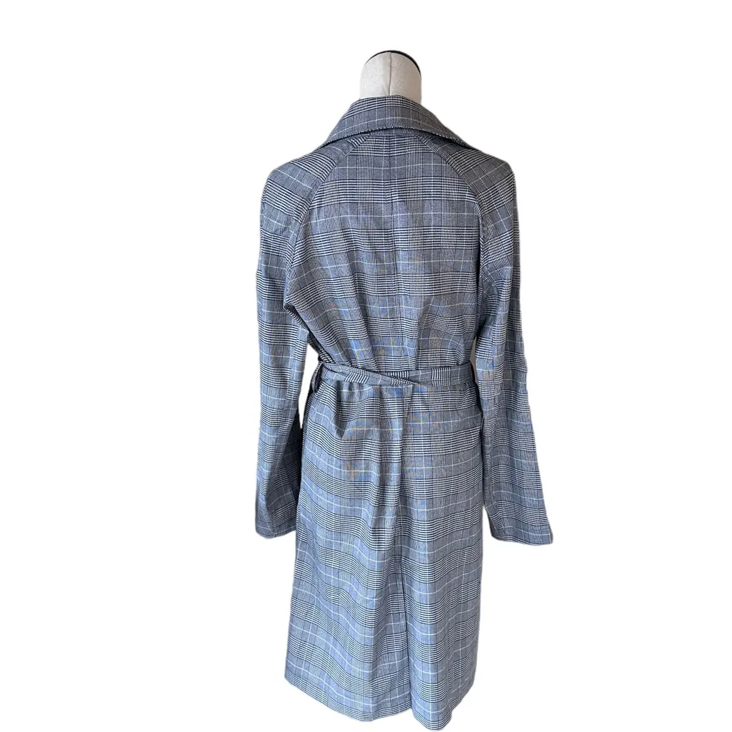 NWT Steve Madden BB Dakota Glen plaid trench coat Black Multi Size M - Image 5