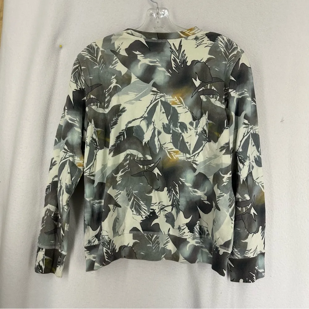 38 Pullover Sweatshirt Leaf Pattern Womens Medium Green - Image 8