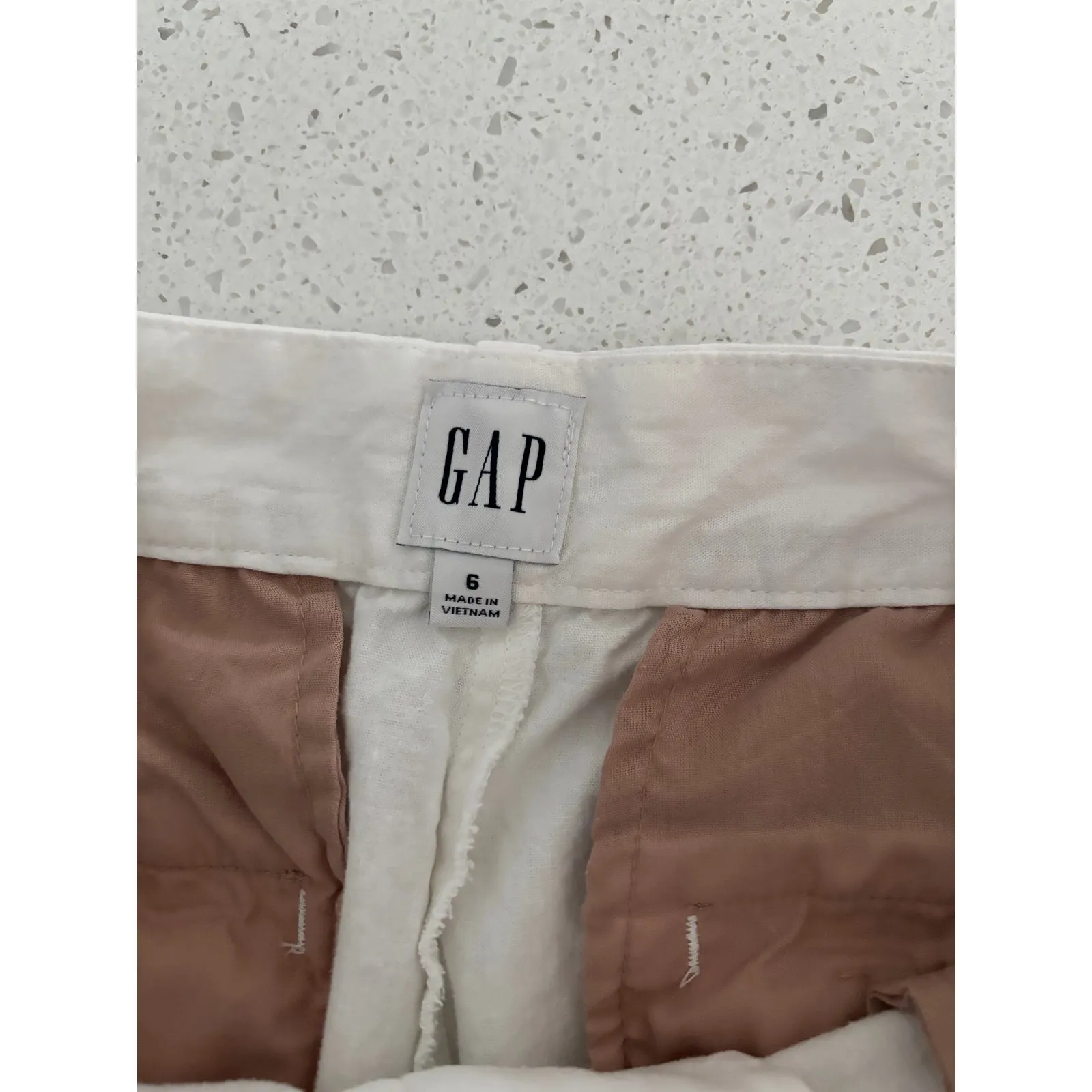 Gap Shorts Womens 6 White‎ Linen Trousers Coastal Beachy Preppy Country Club - Image 3
