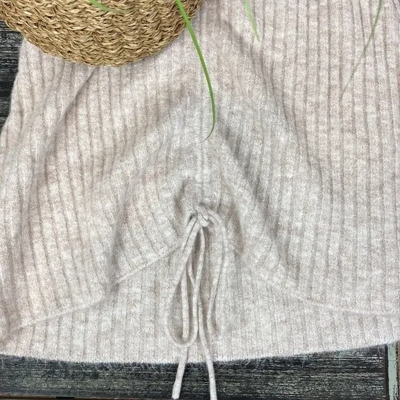 Steve Madden BB Dakota Ivory Ribbed Long Sleeve Knit Sweater Dress L Size L - Image 4