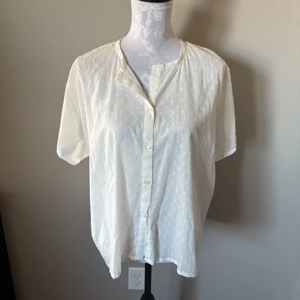 Emerson Fry India Collection Womens Button Down Ivory Dots One Size White - Image 2