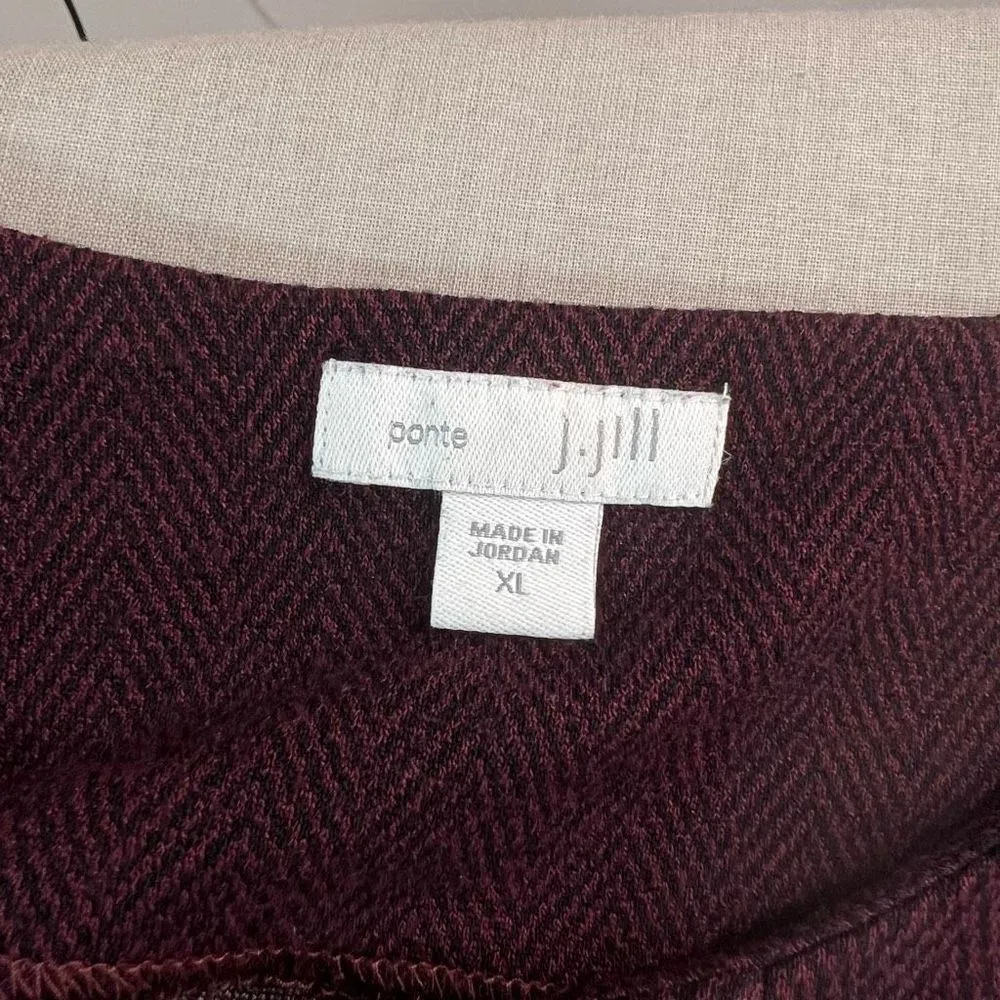 J Jill Women's Ponte Long Sleeve with Pockets Knit Shift Burgundy Dress Size XL - Image 8