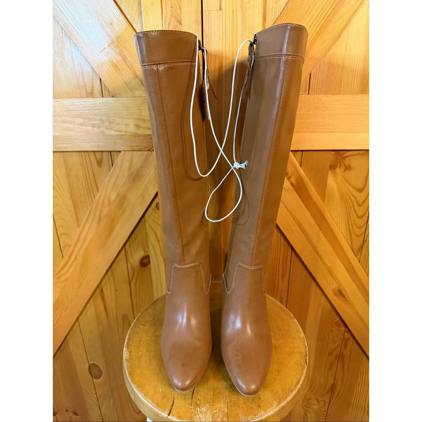 a.n.a Ludwig Cognac Knee High Heeled Boots Women's Size 9M - Image 2