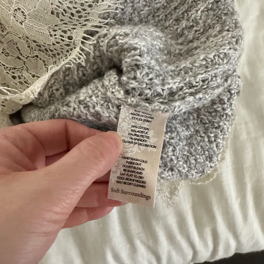 Soft Surroundings Women’s Small Soft Spoken Lace Sweater - Image 6