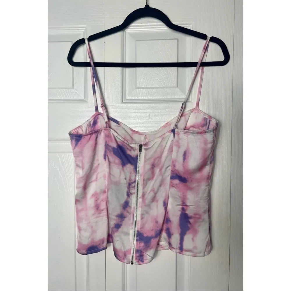 PLT Purple Pink Acid Wash Structured Corset Cami Top Boned Bustier Size 12 L - Image 5