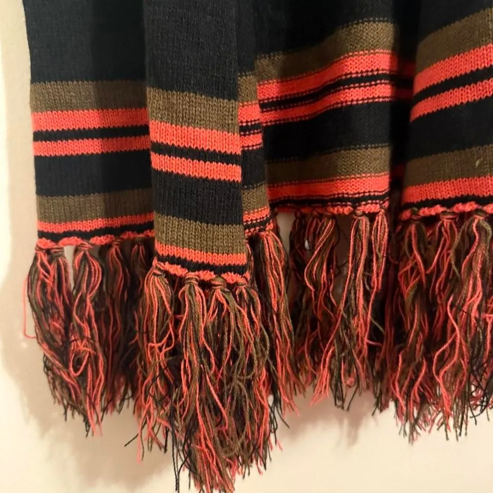 Beams Boy Fair Isle Knit Fringe Vest Cardigan Sweater Black Multi Color Size M Size M - Image 5