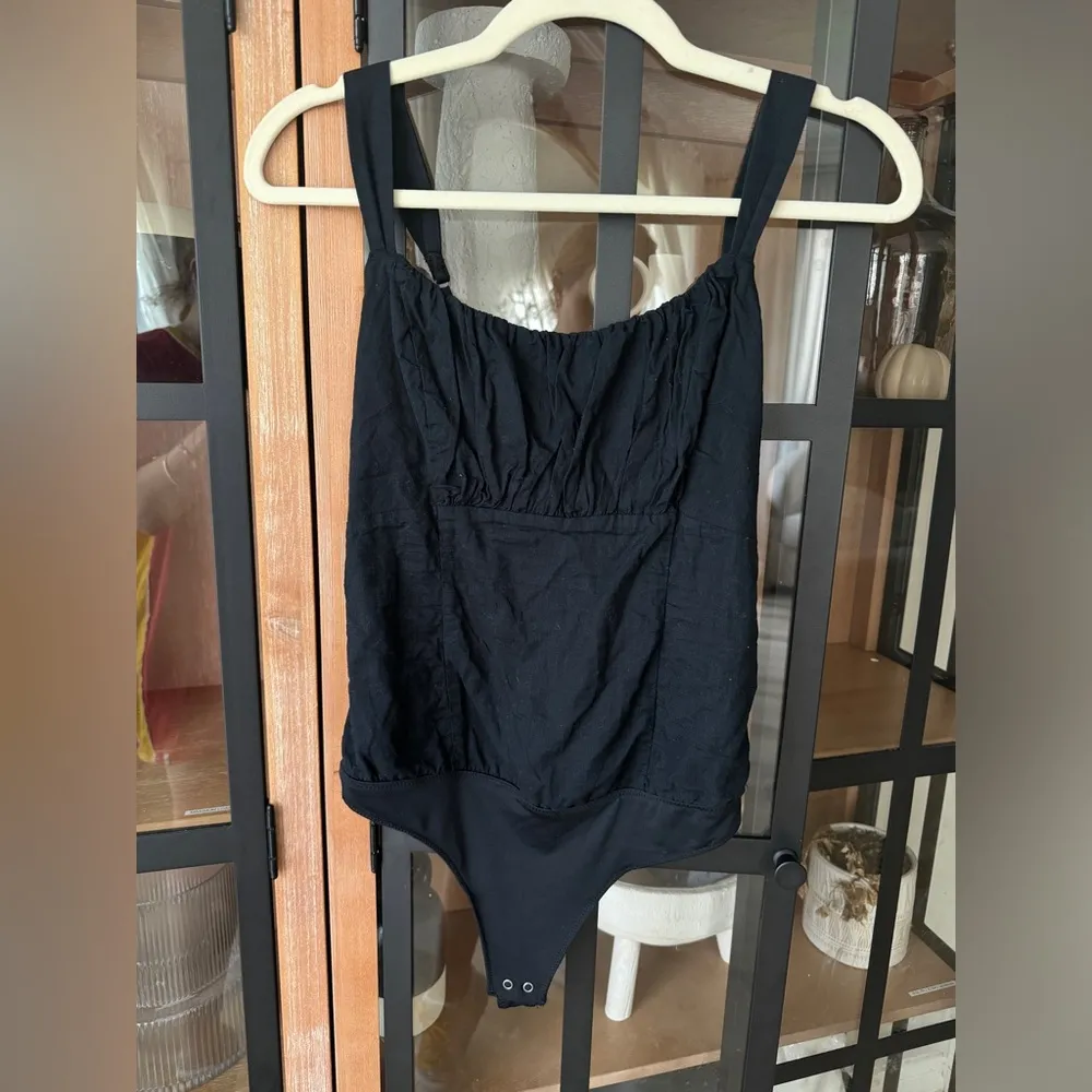 Abercrombie bodysuit square neck ruched smocked adjustable straps cotton corset - Image 7