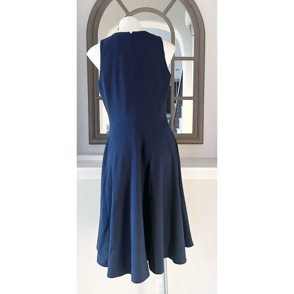 NEW Dress the Population Catalina Plunging V-Neck Dress, Midnight Blue Size L - Image 5